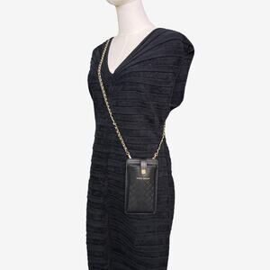 Coco Crush Promo Black Phone Holder Crossbody Bag With Gold Chain Strap